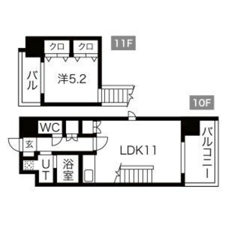 大曽根駅 徒歩13分 10-11階の物件間取画像